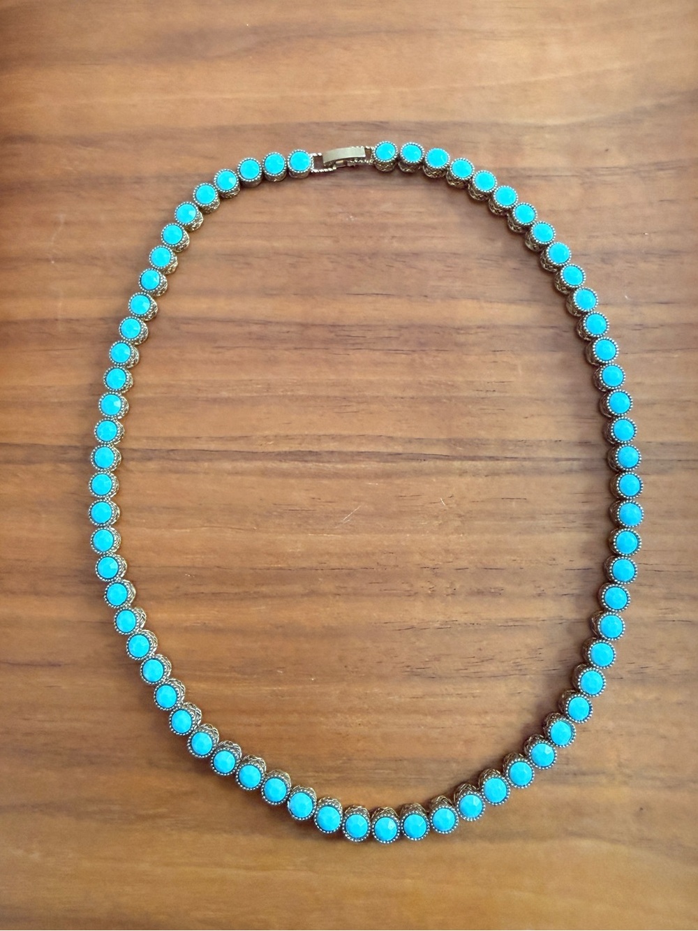 Turquoise Stone Link Necklace - Women Jewelry